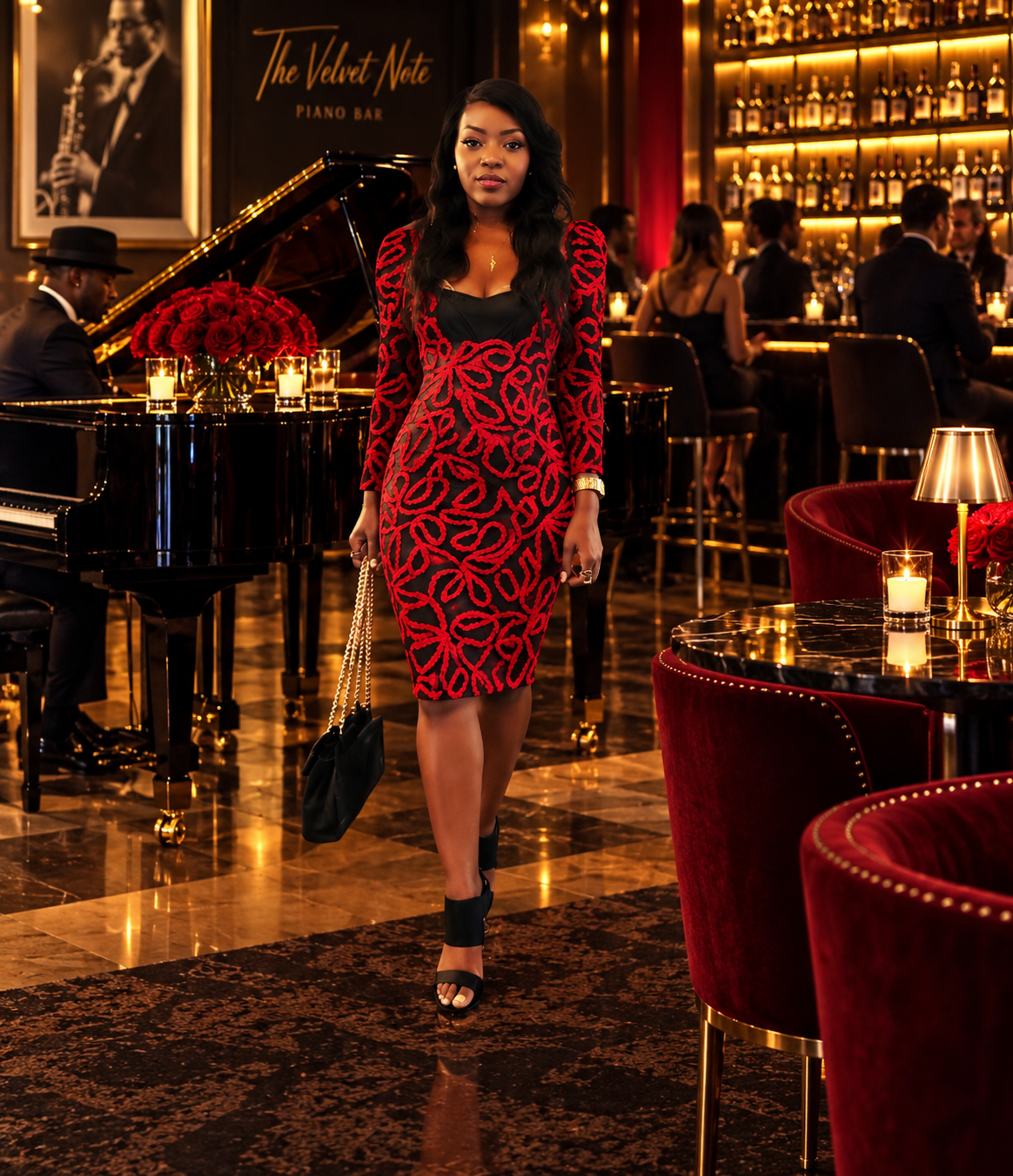 Devereaux Velvet Red Cocktail Dress