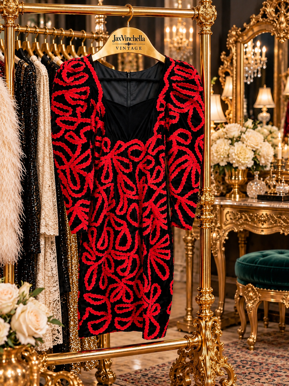 Devereaux Velvet Red Cocktail Dress