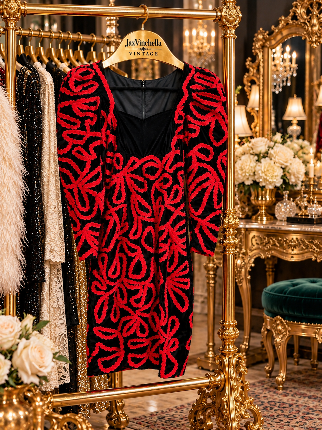 Devereaux Velvet Red Cocktail Dress