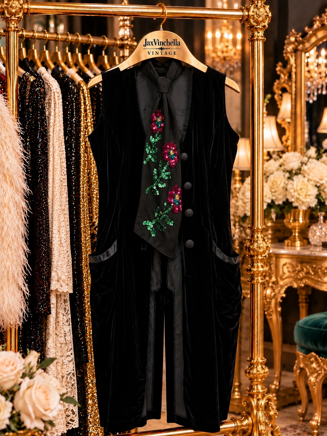 VELVET VEST COAT