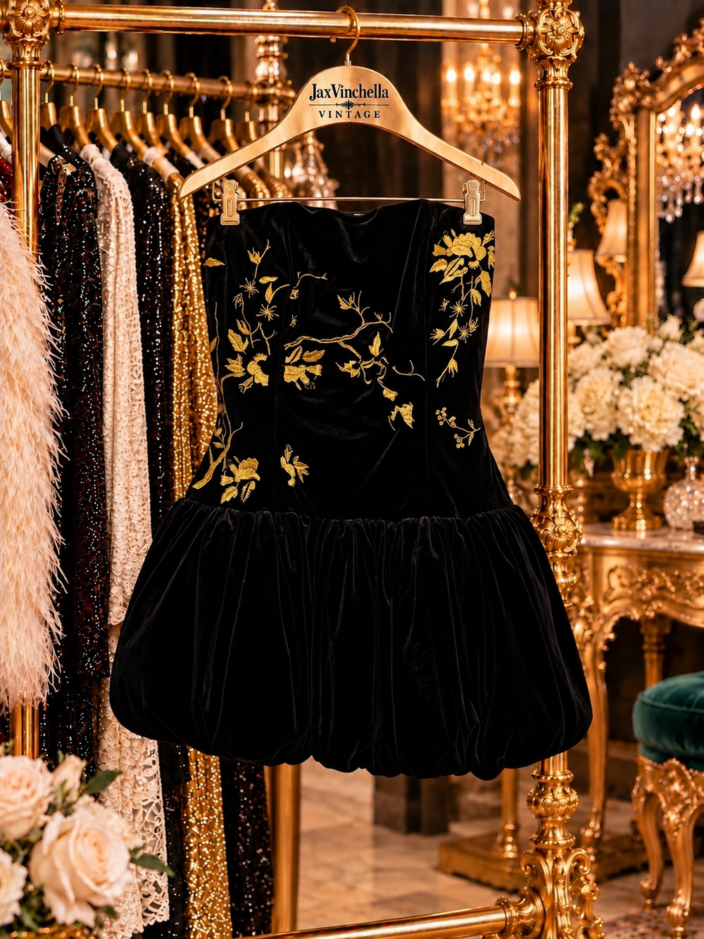 Vintage Velvet Mini Dress