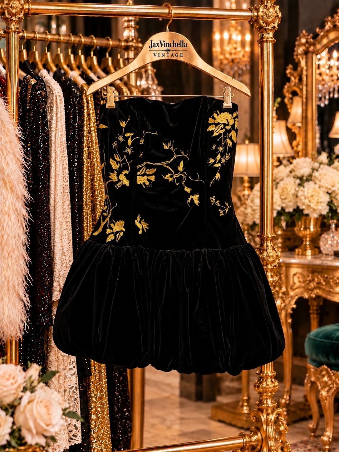 Vintage Velvet Mini Dress