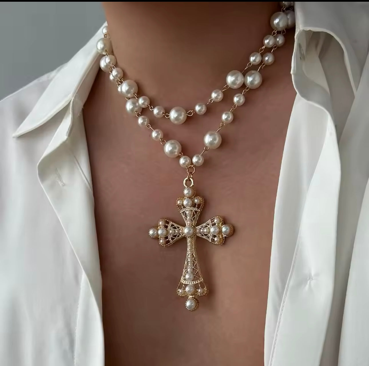 LIKE A VIRGIN CROSS NECKLACE