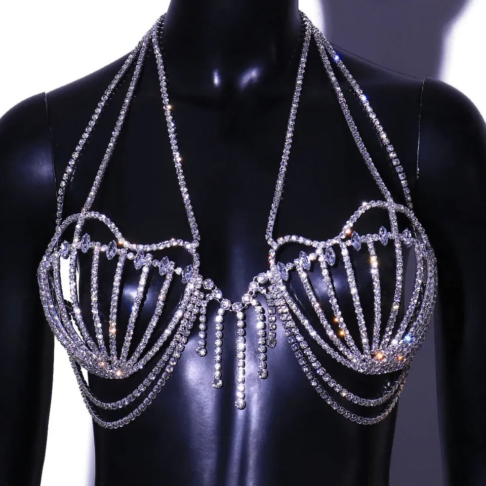 JADE METAL RHINESTONEDBRA