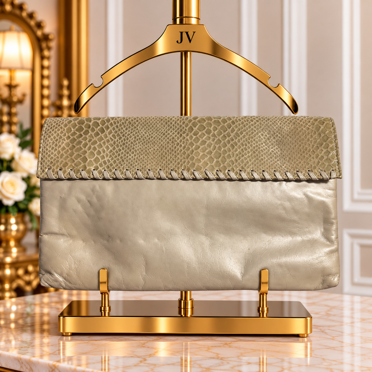 BRAID TAN CLUTCH