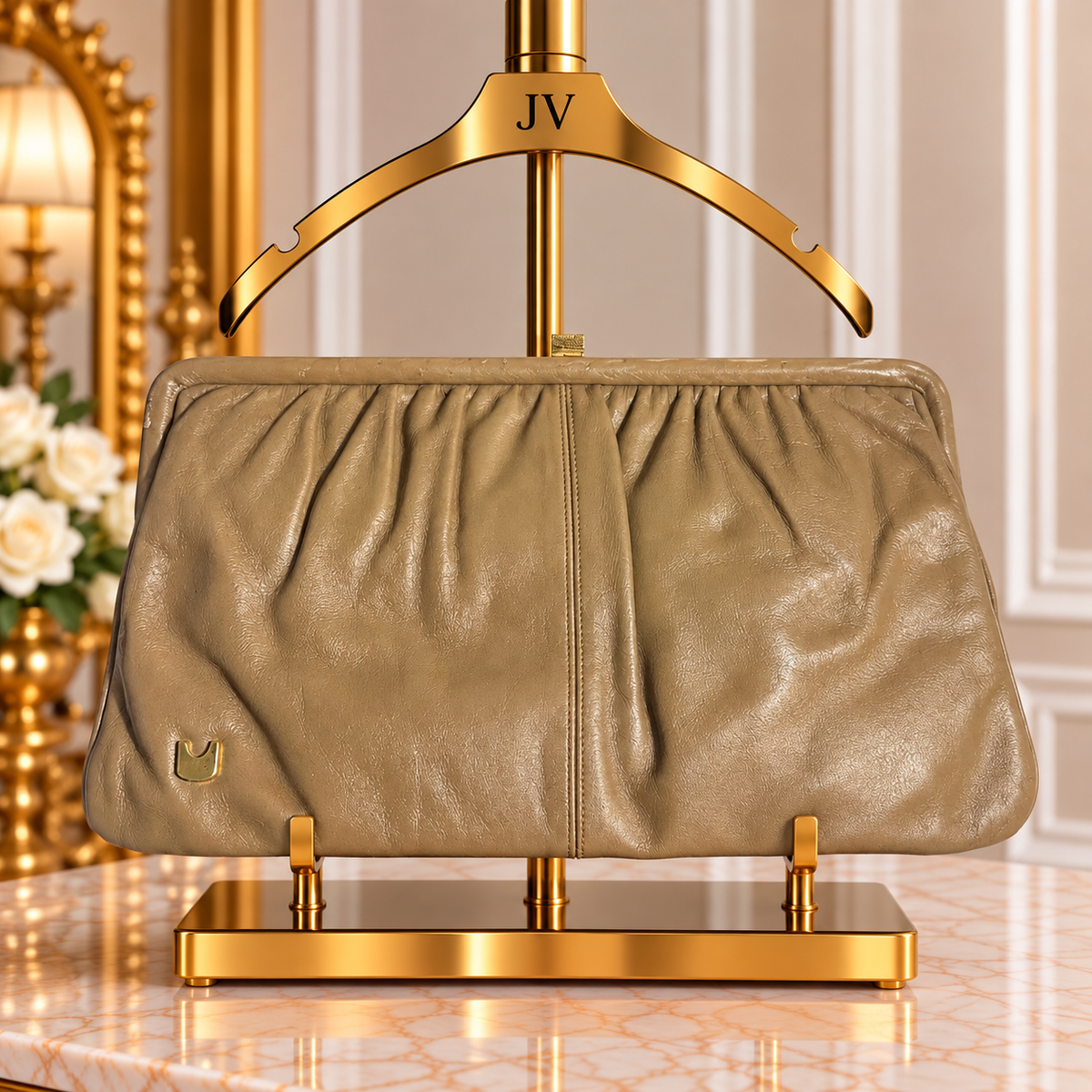 U TAN CLUTCH PURSE