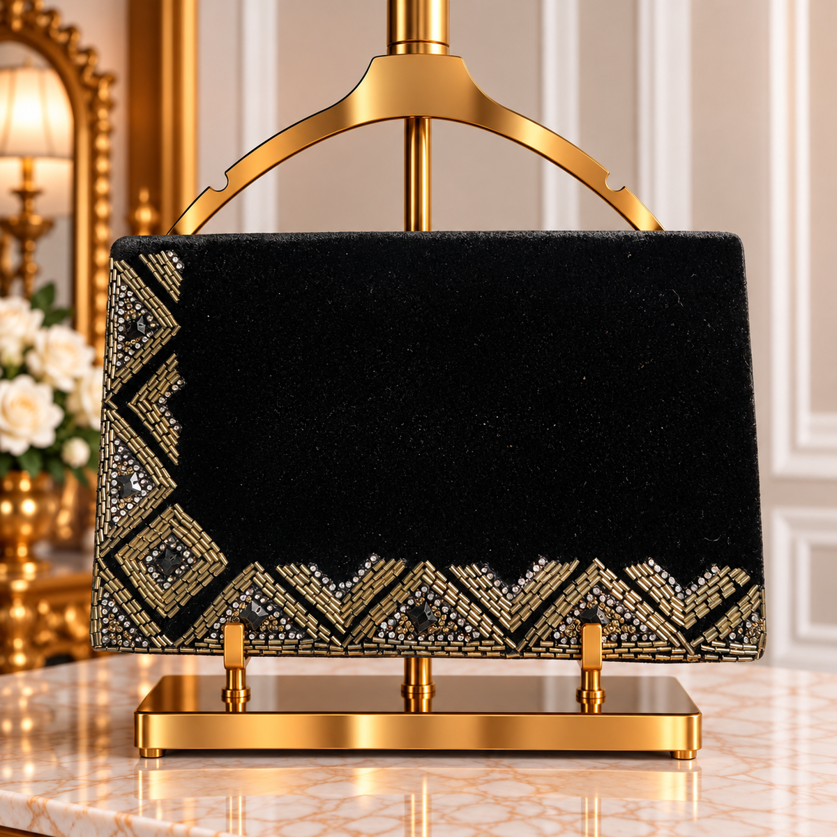 DECO SUEDE CLUTCH
